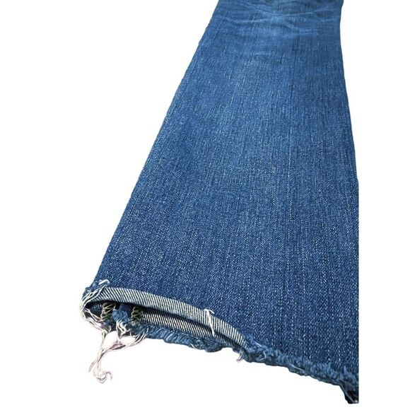 Imogene + Willie Low Rise Jeans Slim Blue Bottom Medium White Wash Open Hem 25 - Picture 5 of 11